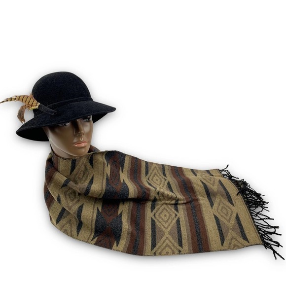 Vintage Italian designer chevron western cowboy print scarf - Picture 6 of 11